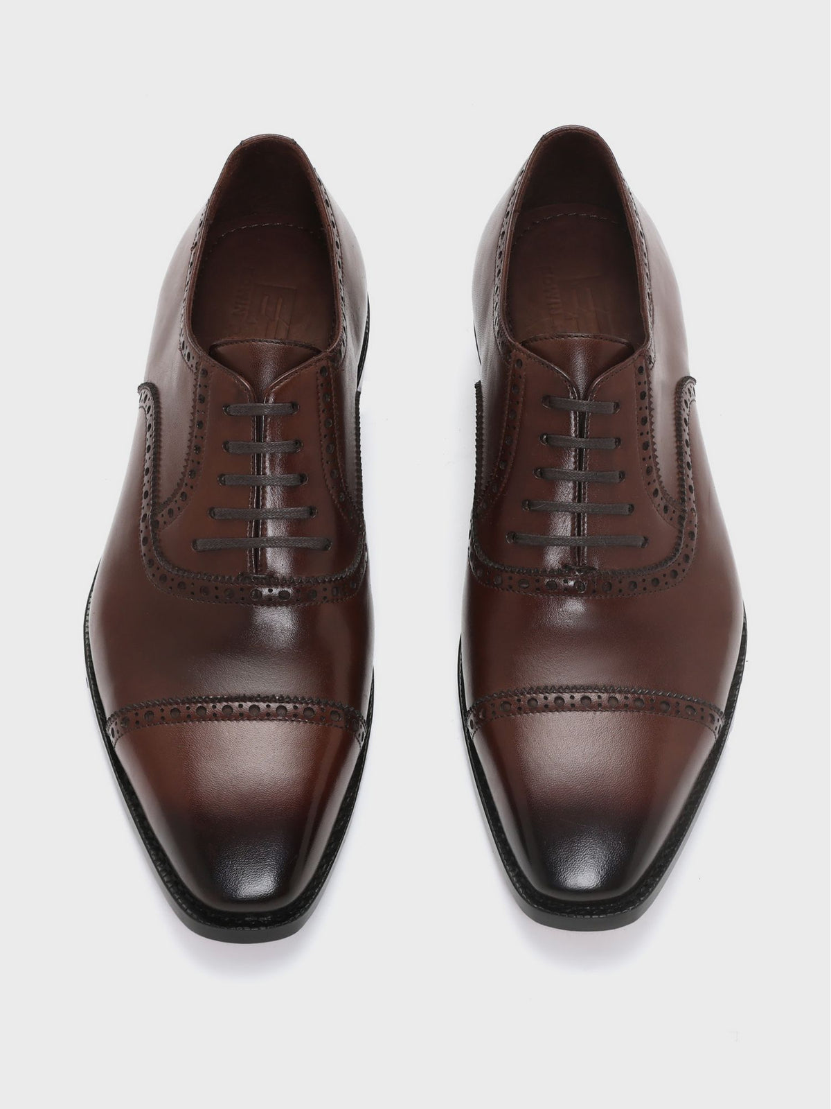 DEREK, QUARTER BROGUE OXFORD - BROWN