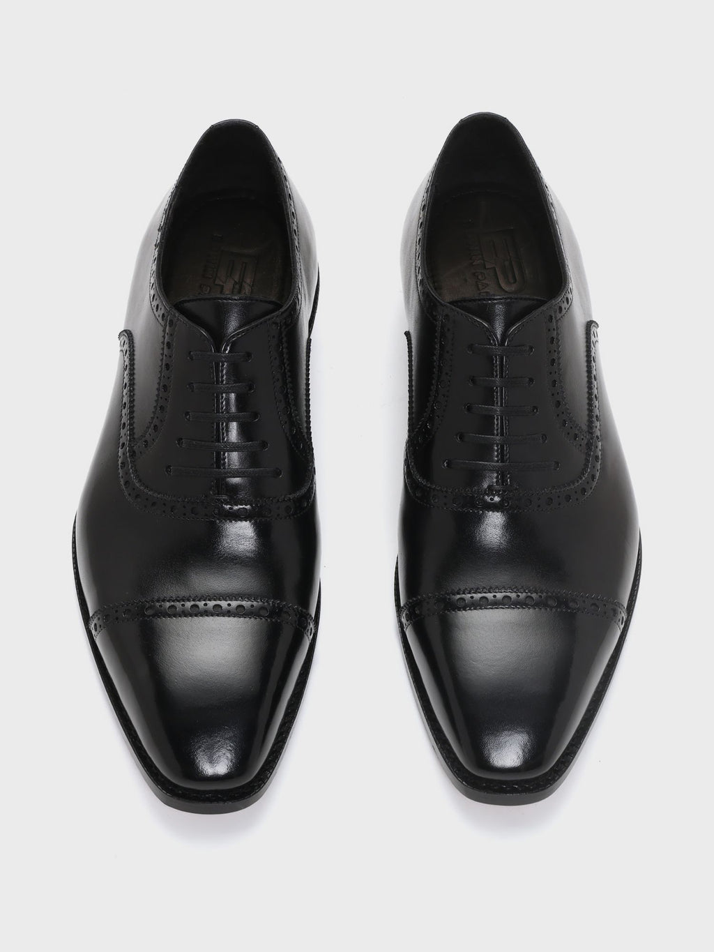 DEREK, QUARTER BROGUE OXFORD - BLACK
