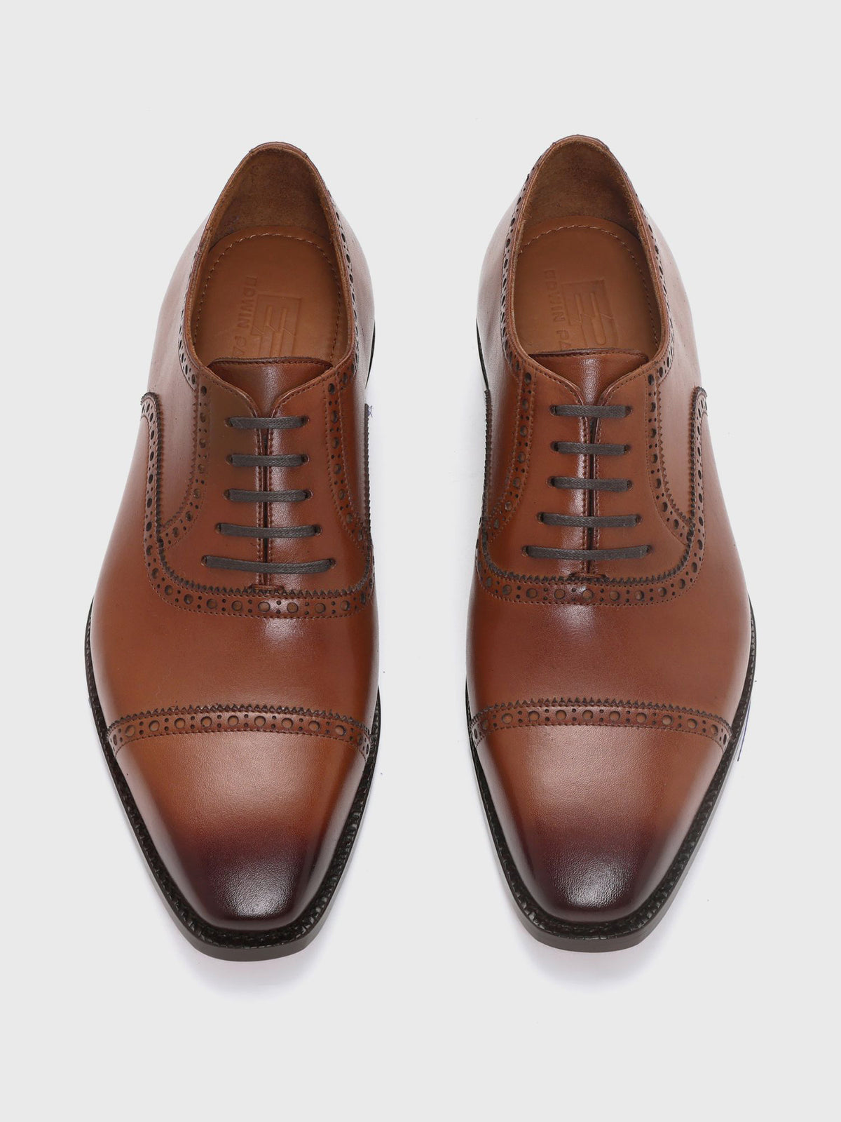 DEREK, QUARTER BROGUE OXFORD - TAN
