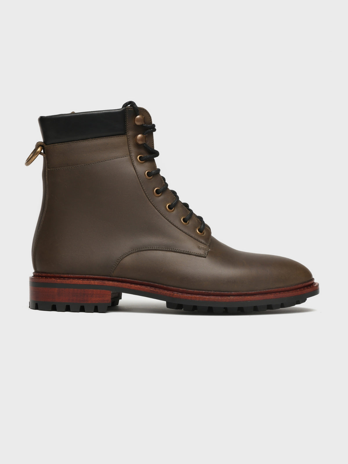 ATLAS, LACE-UP DERBY BOOT - OLIVE WAXY