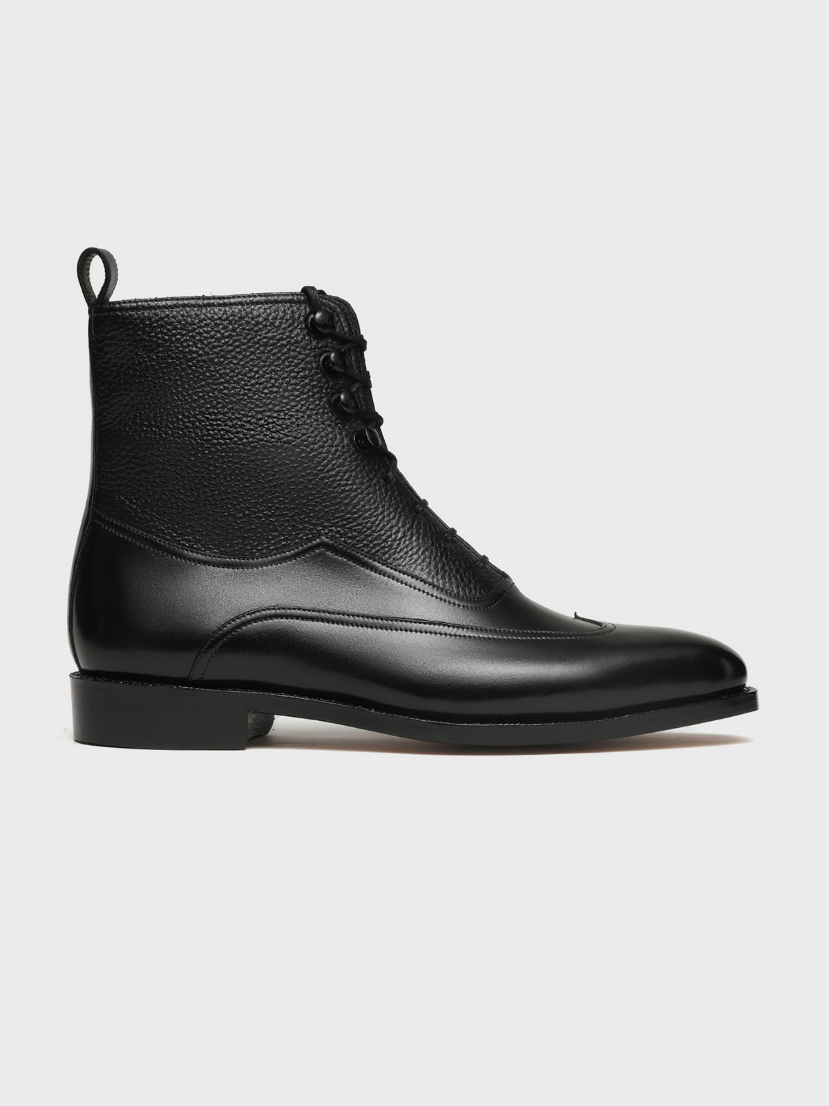 LUCA, WINGTIP BALMORAL OXFORD BOOT - BLACK