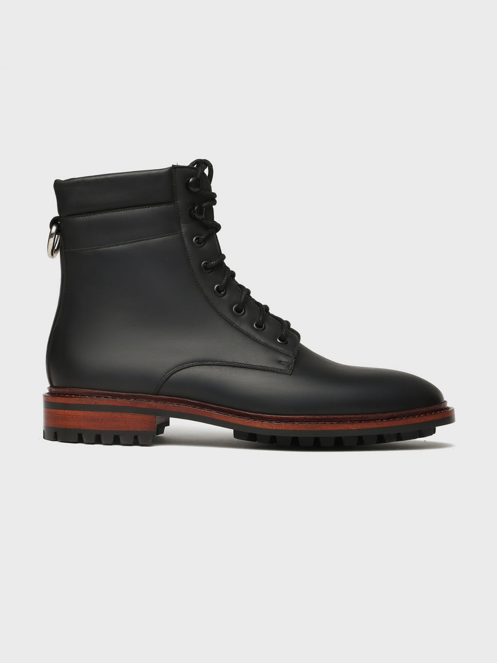 ATLAS, LACE-UP DERBY BOOT - BLACK WAXY