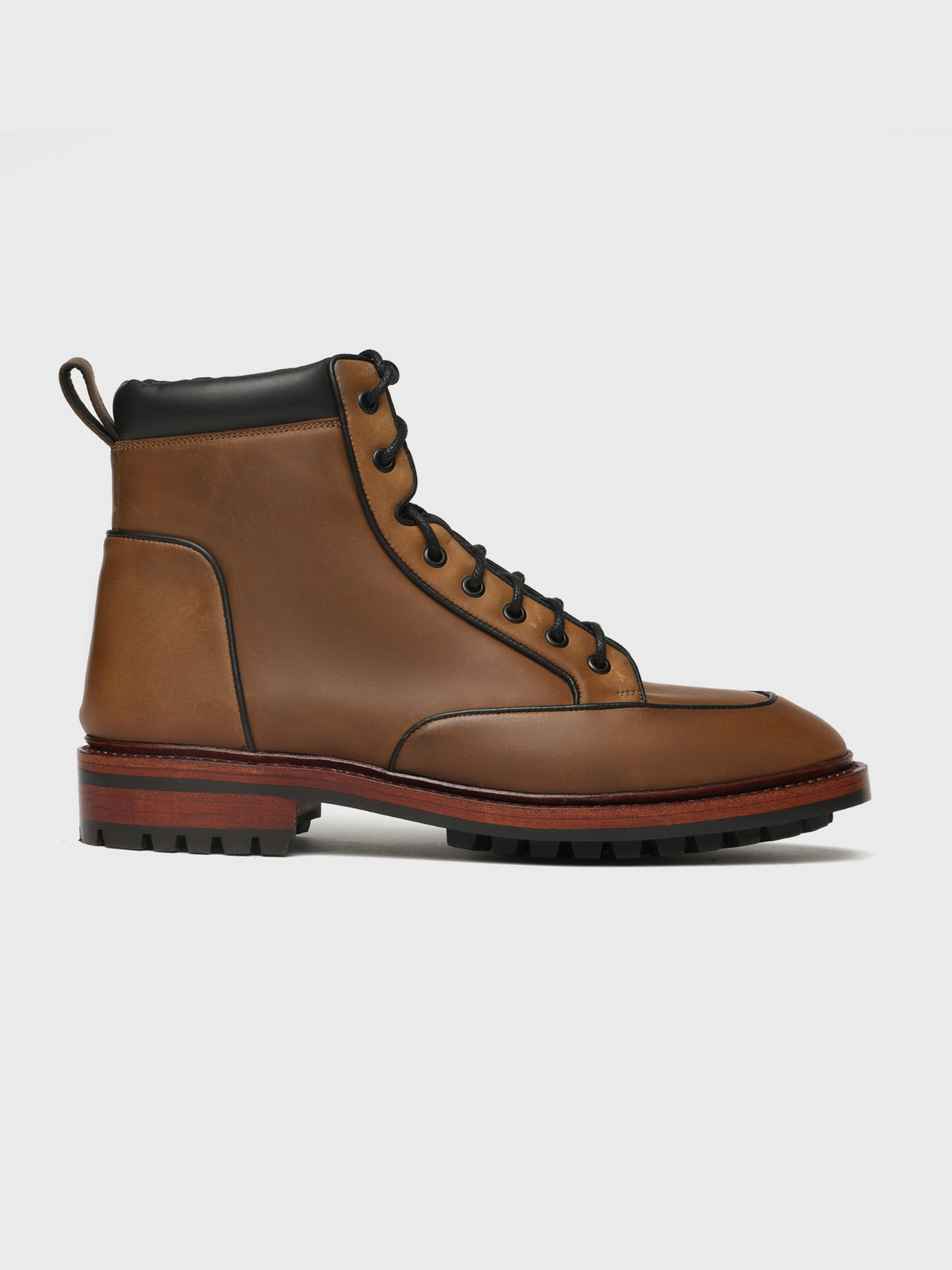 RAPTOR, LACE-UP DERBY - COGNAC WAXY PULLUP