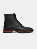 KRONOS, CAP-TOE DERBY BOOT - BLACK WAXY