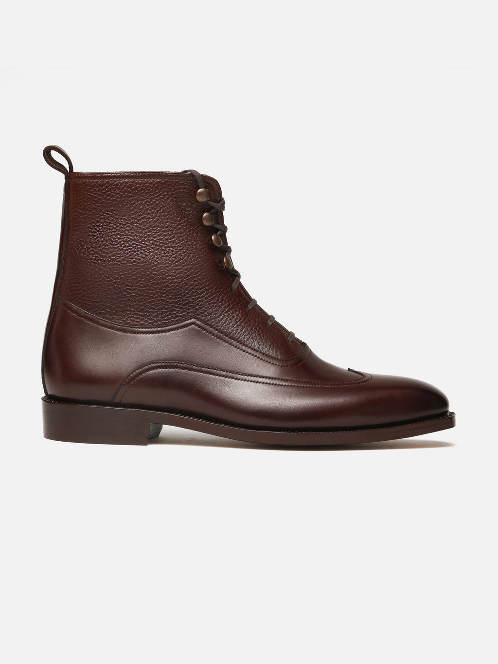 LUCA, WINGTIP BALMORAL OXFORD BOOT - BROWN
