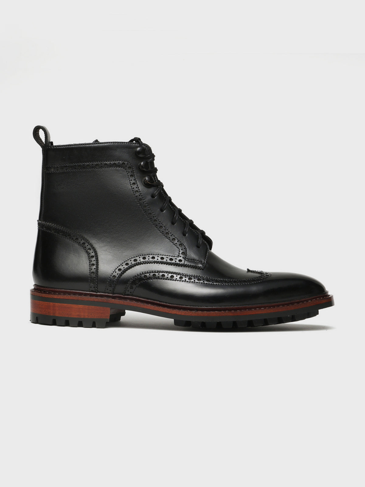 HAROLD, WINGTIP DERBY BOOT - BLACK