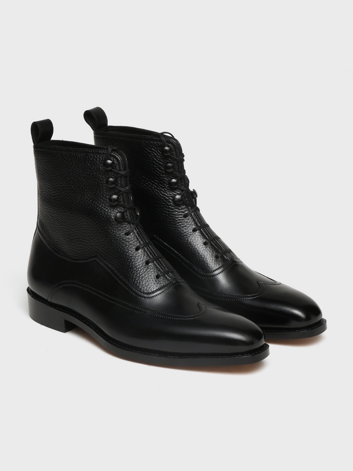 LUCA, WINGTIP BALMORAL OXFORD BOOT - BLACK