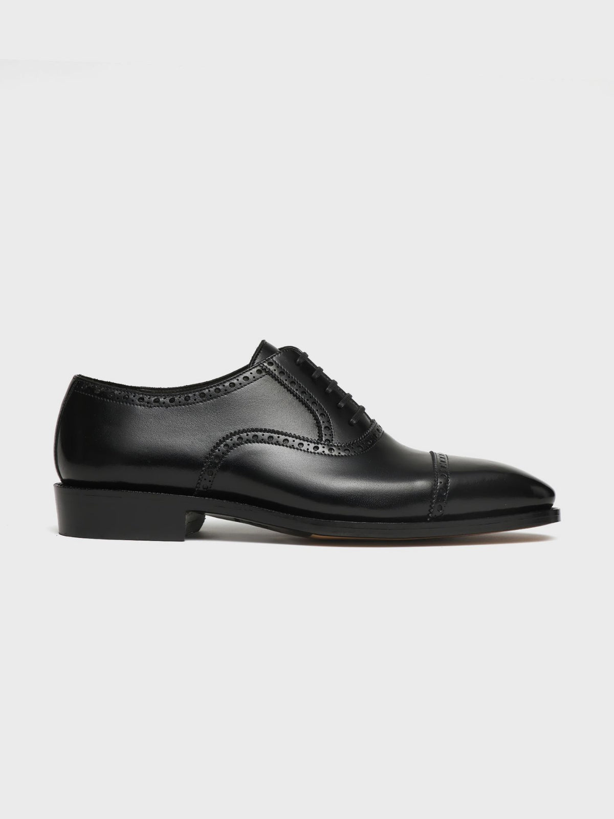 DEREK, QUARTER BROGUE OXFORD - BLACK