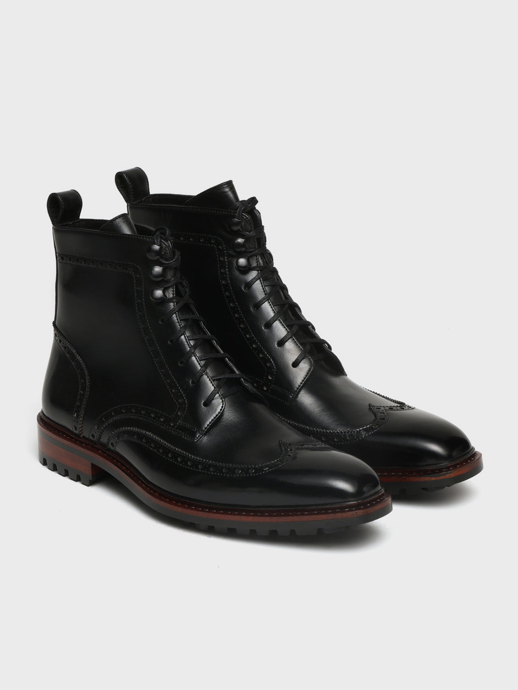HAROLD, WINGTIP DERBY BOOT - BLACK