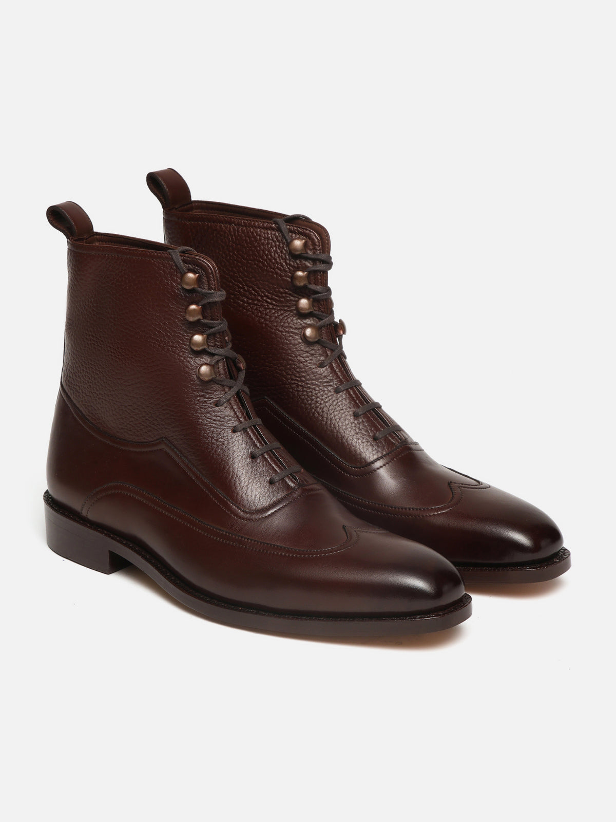 LUCA, WINGTIP BALMORAL OXFORD BOOT - BROWN