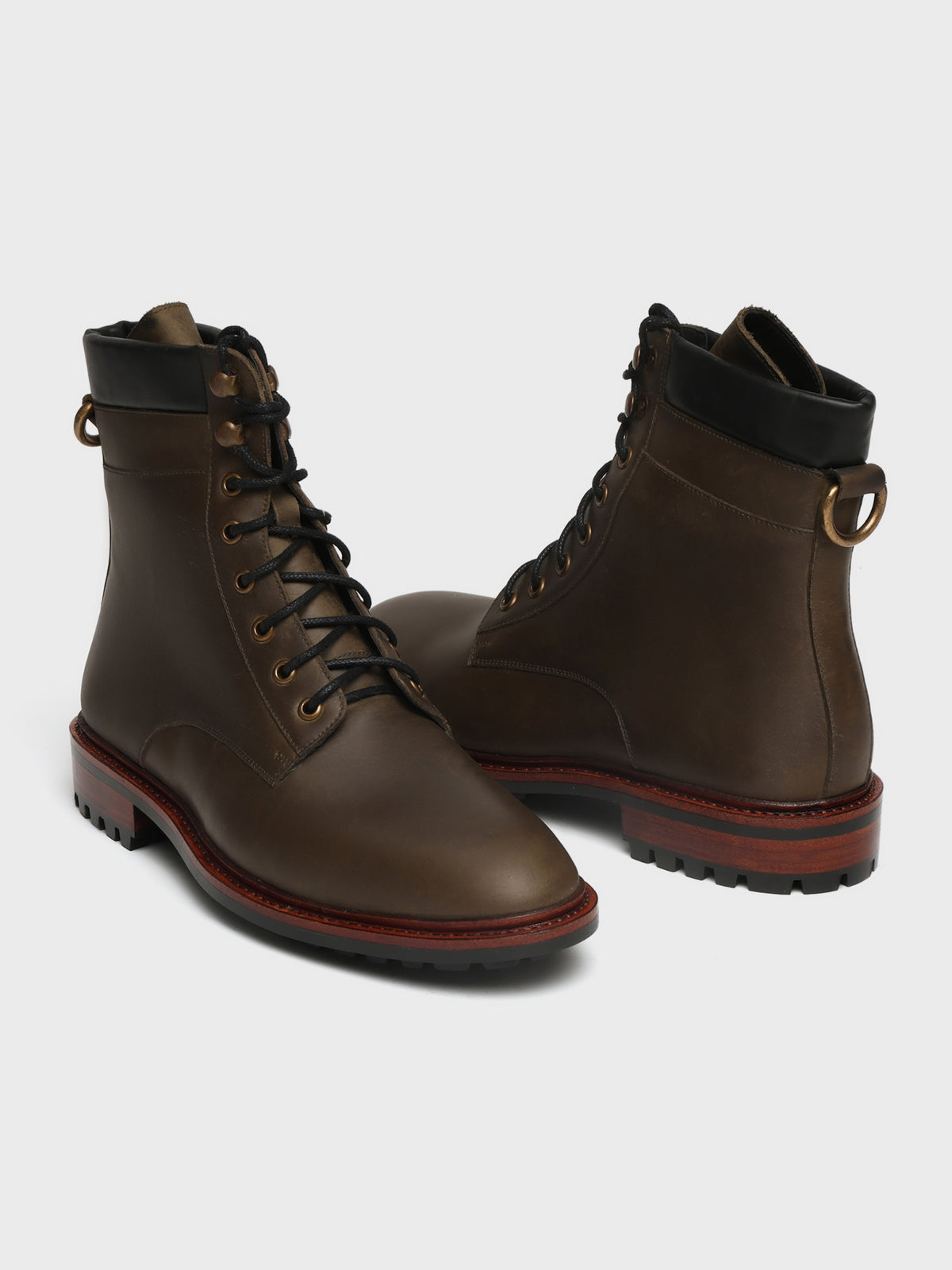 ATLAS, LACE-UP DERBY BOOT - OLIVE WAXY