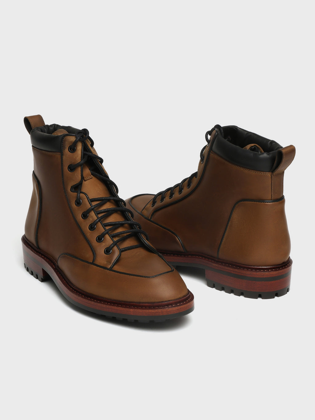 RAPTOR, LACE-UP DERBY - COGNAC WAXY PULLUP