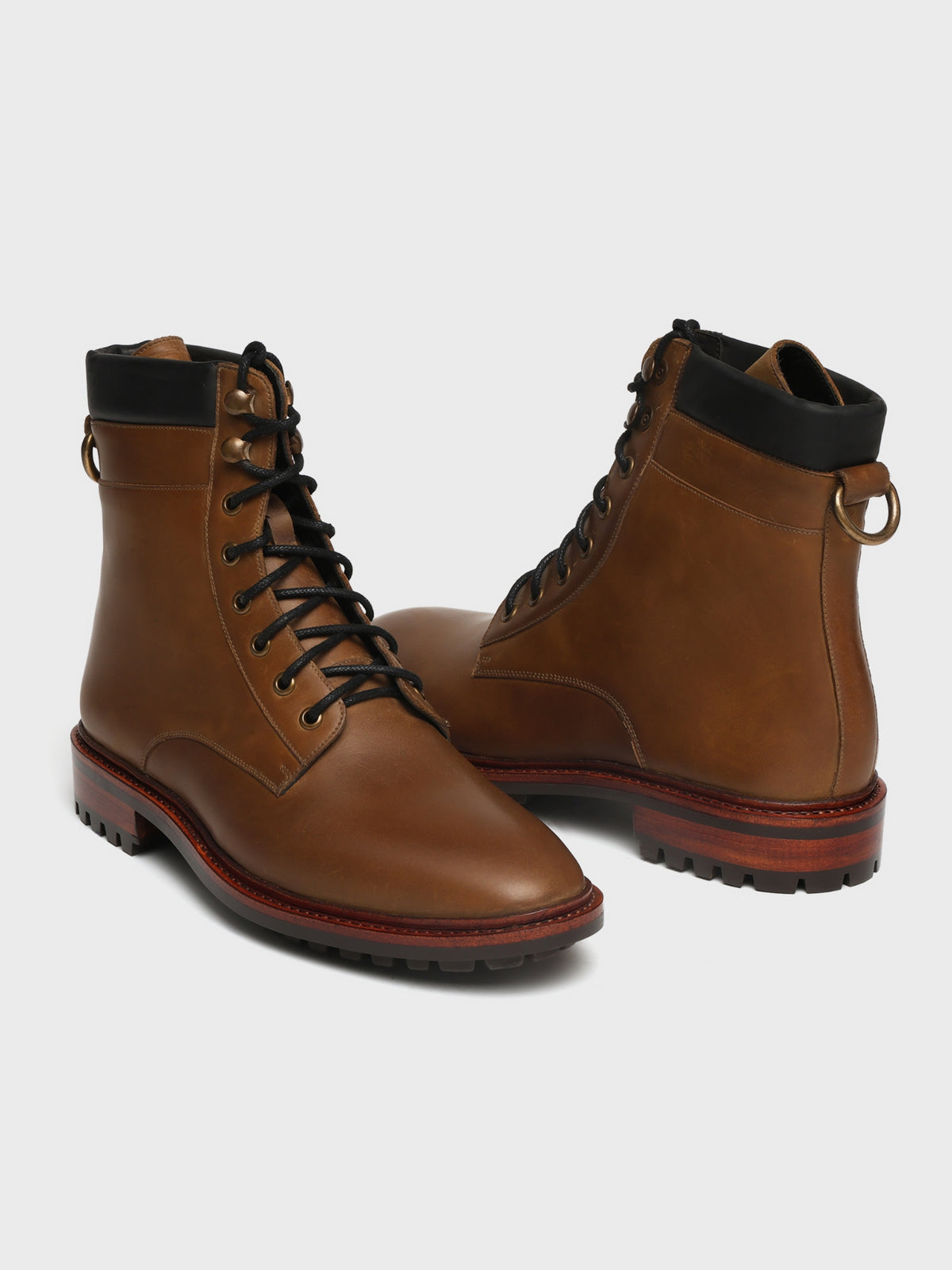 ATLAS, LACE-UP DERBY BOOT - COGNAC WAXY PULLUP