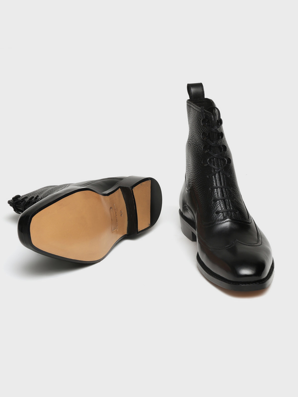 LUCA, WINGTIP BALMORAL OXFORD BOOT - BLACK