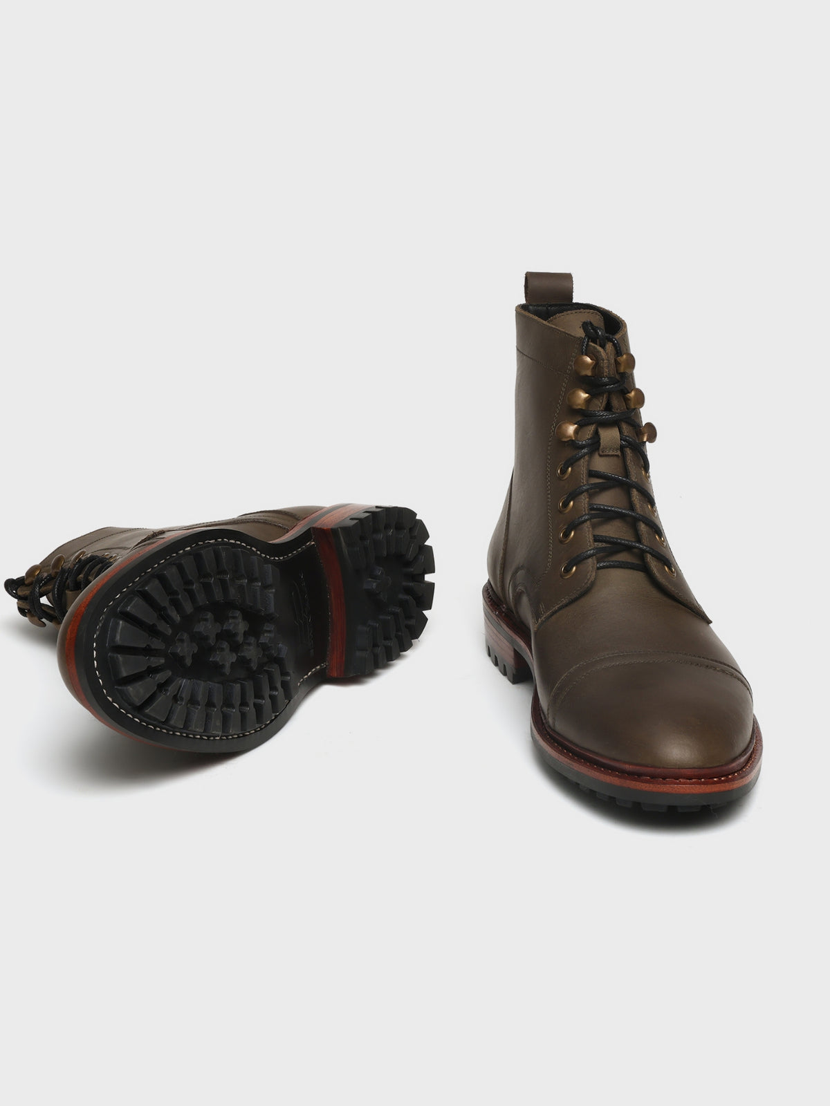 ATLAS, LACE-UP DERBY BOOT - OLIVE WAXY