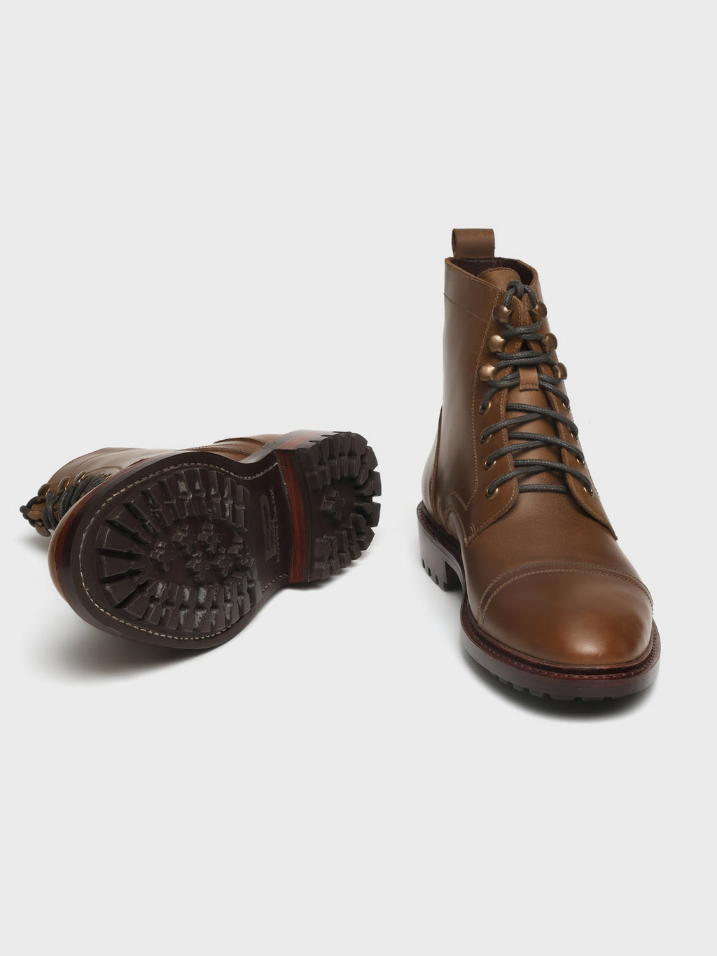 KRONOS, CAP-TOE DERBY BOOT - COGNAC WAXY