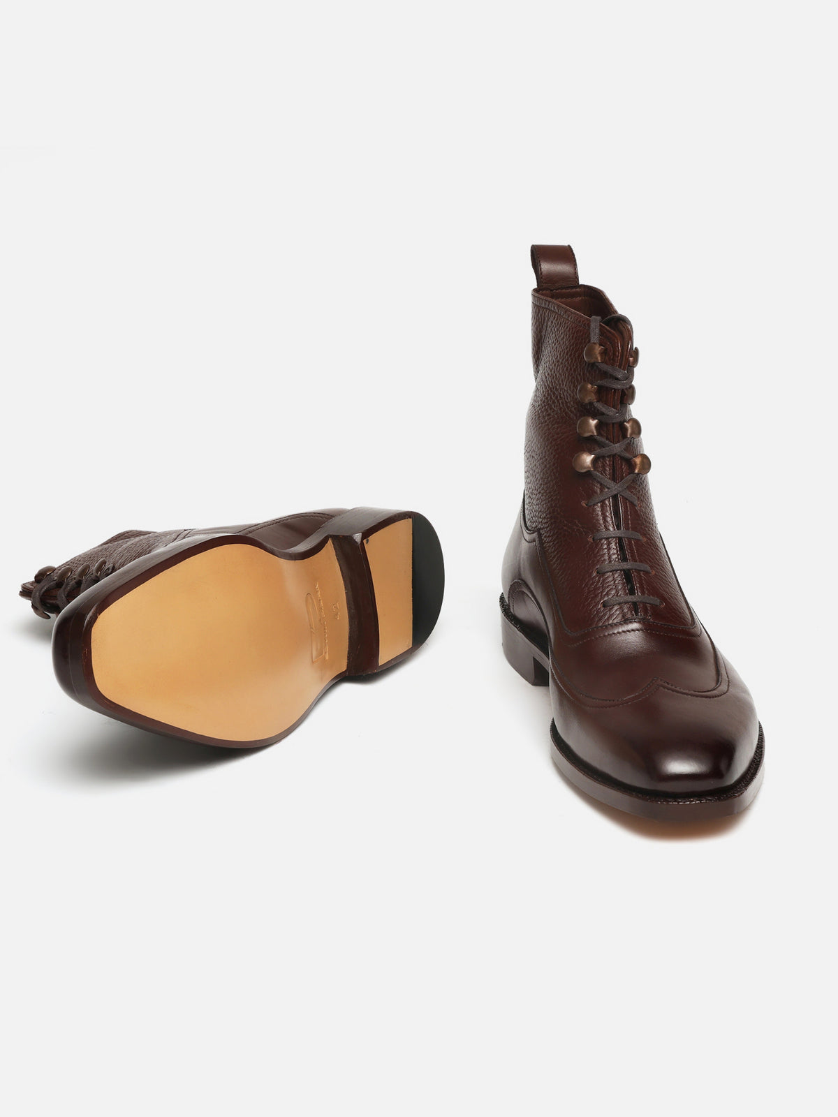 LUCA, WINGTIP BALMORAL OXFORD BOOT - BROWN