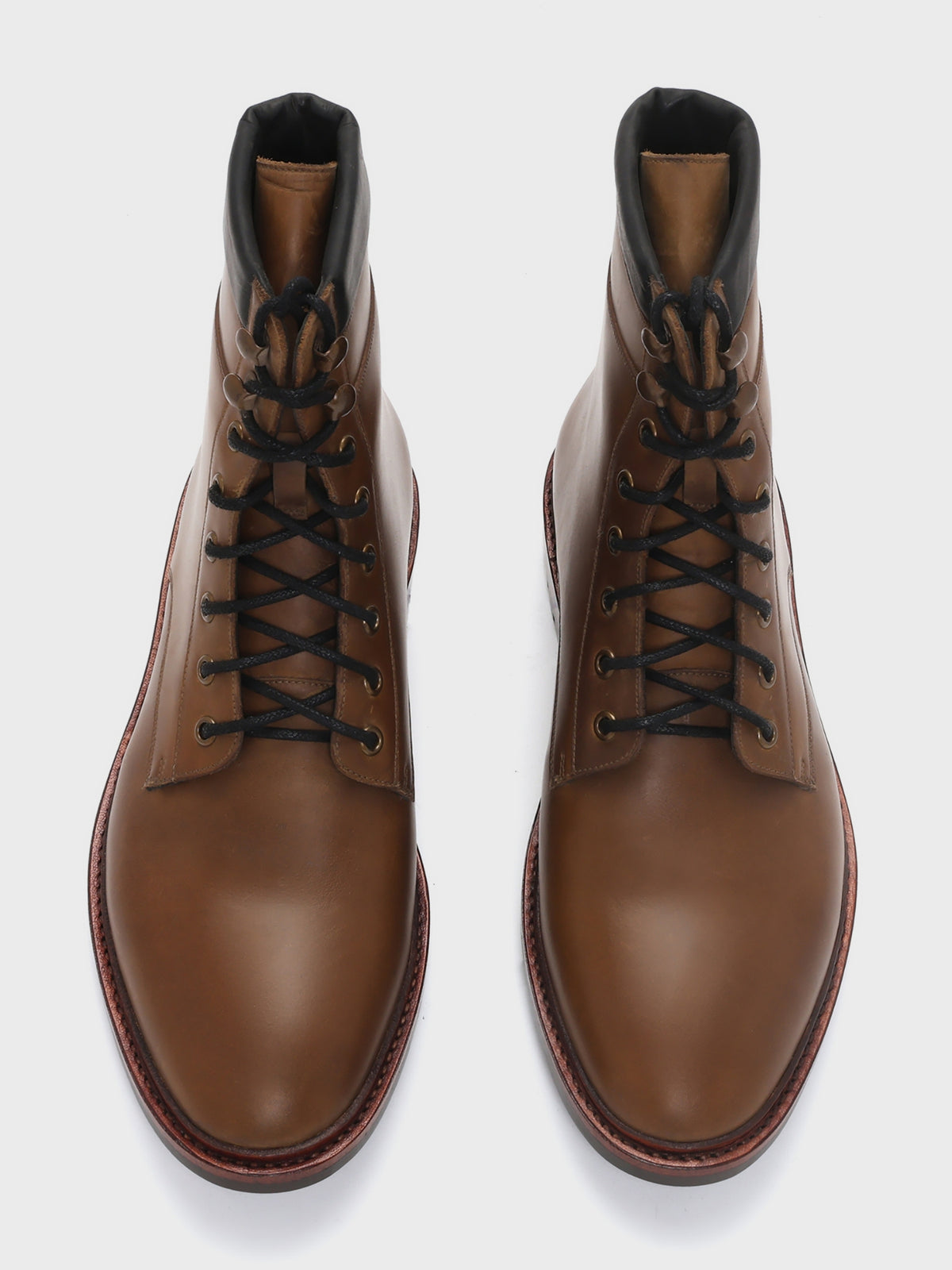 ATLAS, LACE-UP DERBY BOOT - COGNAC WAXY PULLUP