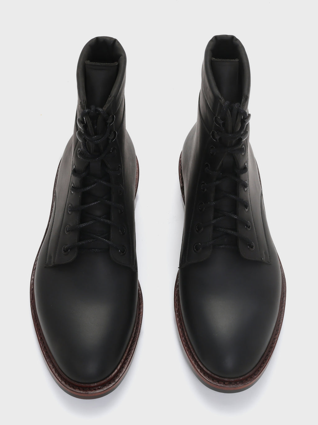 ATLAS, LACE-UP DERBY BOOT - BLACK WAXY