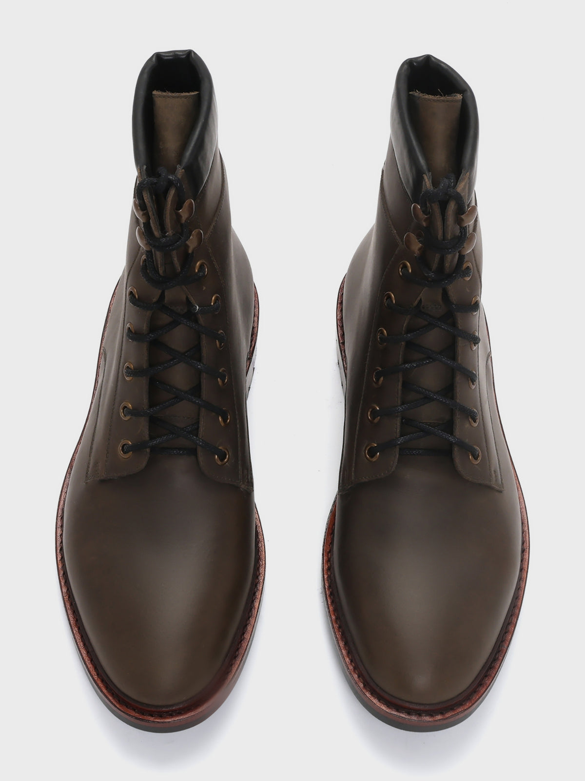 ATLAS, LACE-UP DERBY BOOT - OLIVE WAXY