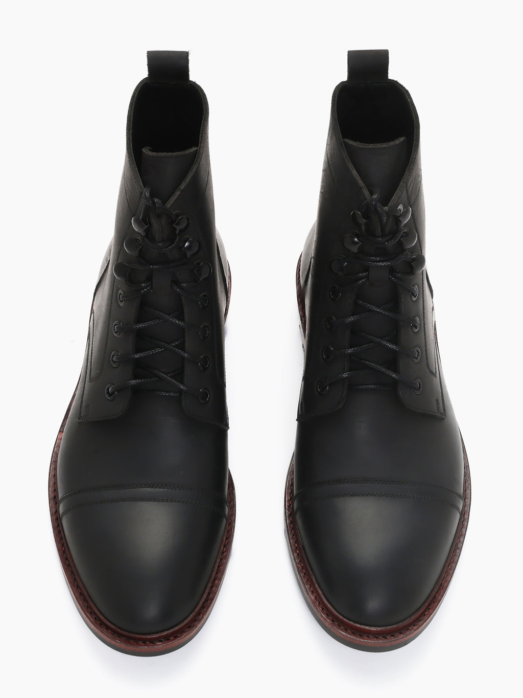 KRONOS, CAP-TOE DERBY BOOT - BLACK WAXY
