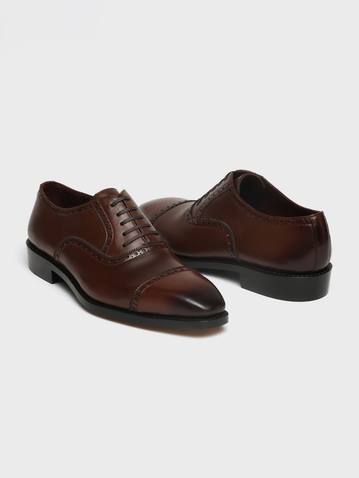 DEREK, QUARTER BROGUE OXFORD - BROWN