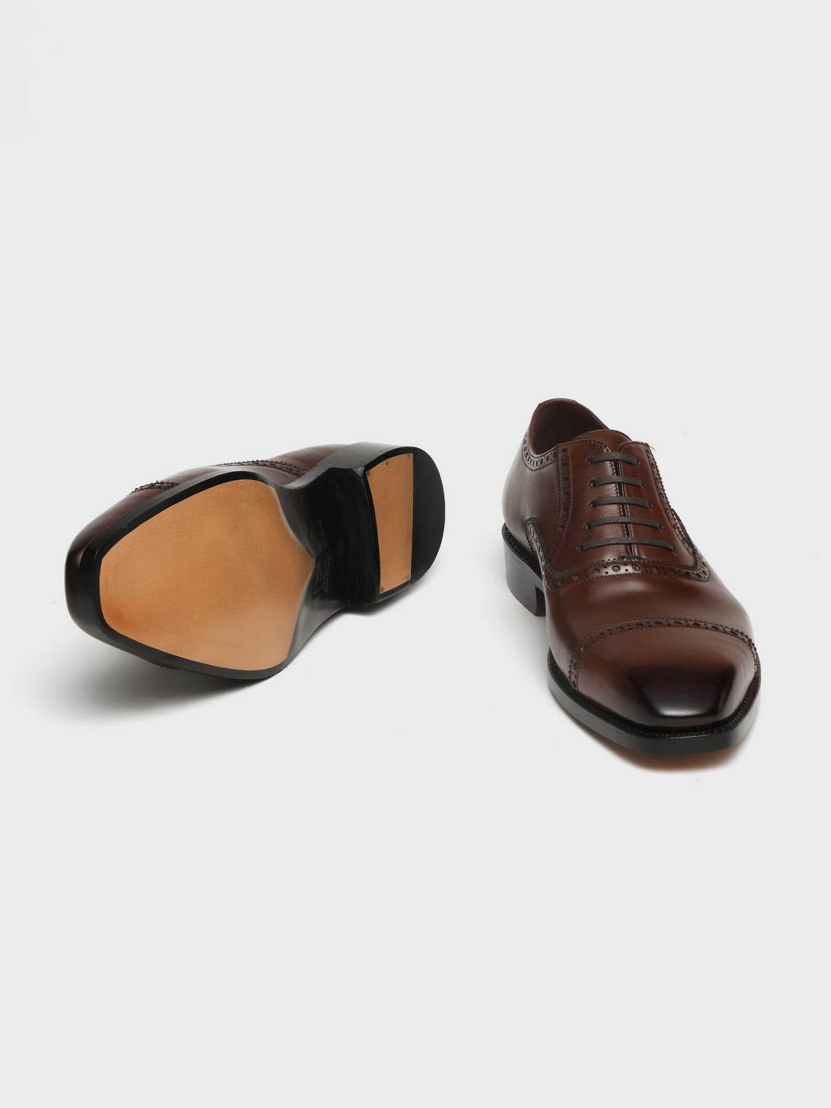 DEREK, QUARTER BROGUE OXFORD - BROWN