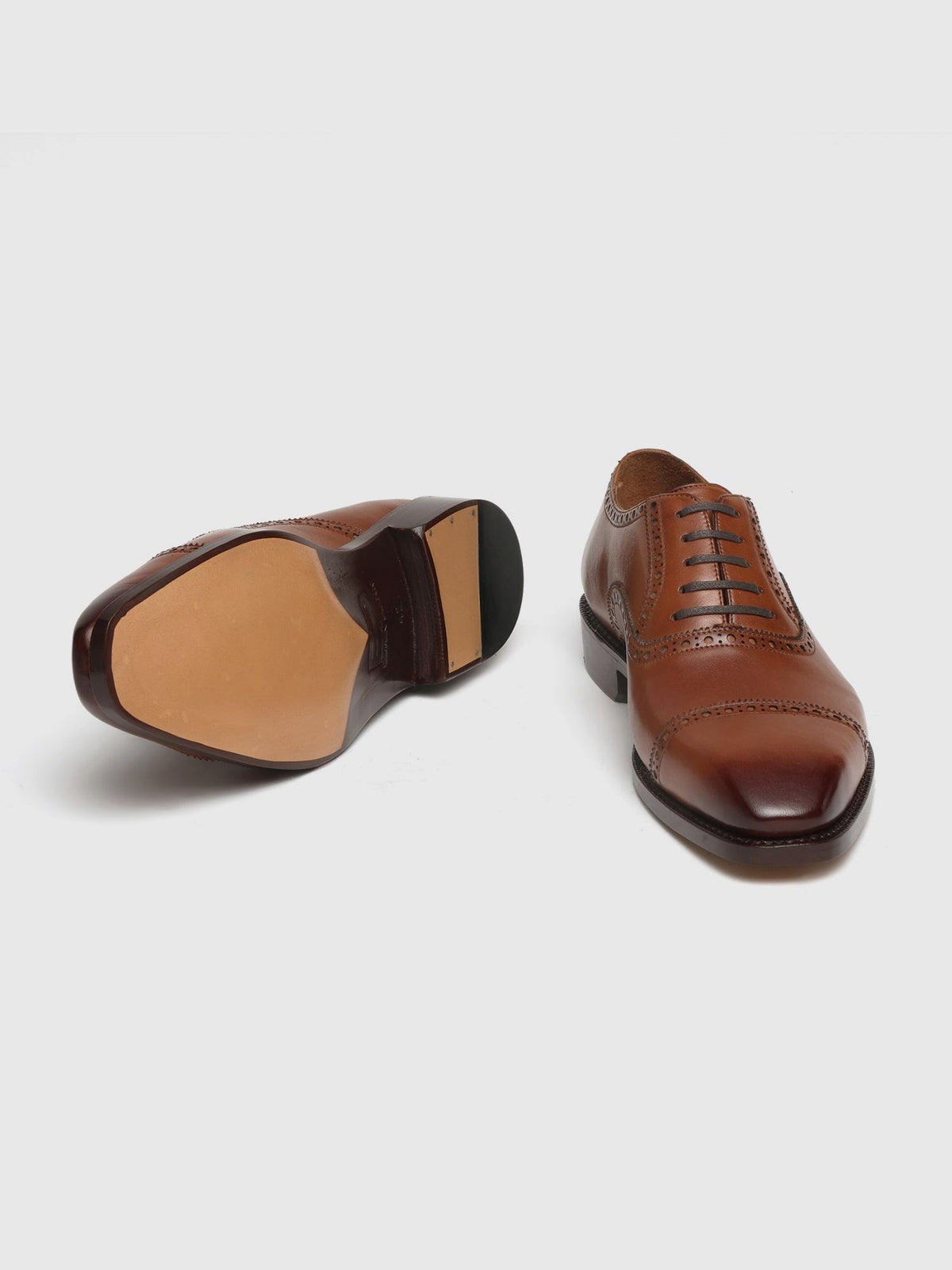 DEREK, QUARTER BROGUE OXFORD - TAN
